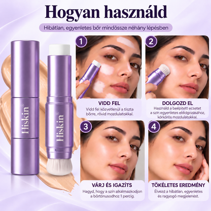 AZ UTOLSÓ 2 ÓRÁBAN · 80% KEDVEZMÉNY!  Hiskin® 2 az 1-ben színváltó alapozó stift | Elfedi az öregségi foltokat, halványítja a finom ráncok láthatóságát és hidratálja a bőrt – beépített ecsettel a fiatalos, ragyogó arcbőrért!🔥