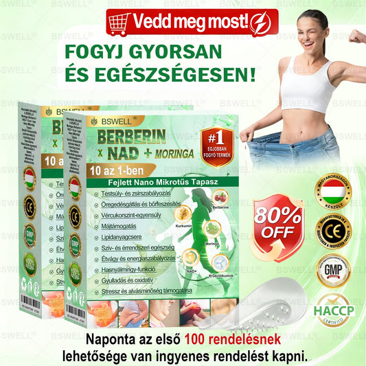 BSWELL® Nano mikrotűs karcsúsító tapasz (Naponta egyszer már 28 napon belül látható változások láthatók) Alkalmas: elhízás kezelésére, szív- és érrendszeri egészségre, cukorbetegség kezelésére, alvási apnoéra és bélrendszeri problémákra.