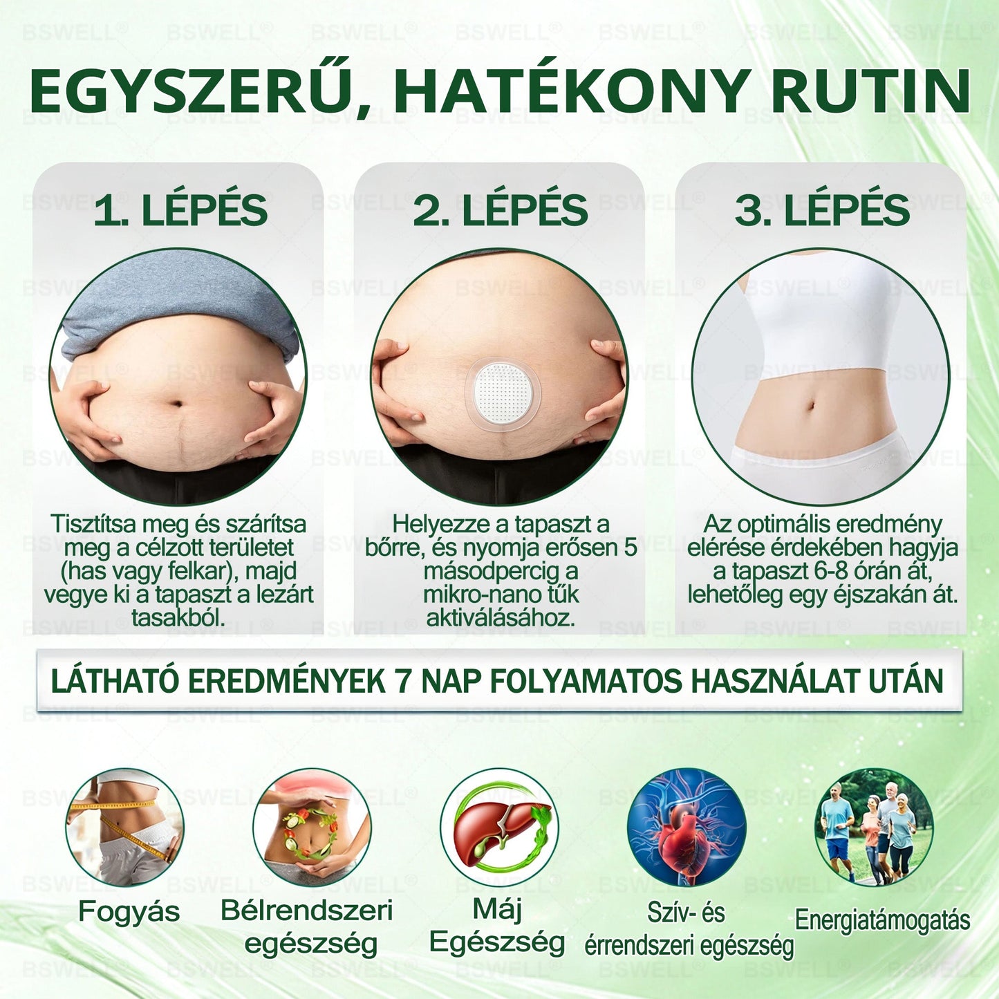 💚BSWELL® Nano mikrotűs karcsúsító tapasz (Naponta egyszer már 28 napon belül látható változások láthatók) Alkalmas: elhízás kezelésére, szív- és érrendszeri egészségre, cukorbetegség kezelésére, alvási apnoéra és bélrendszeri problémákra🍀🍀
