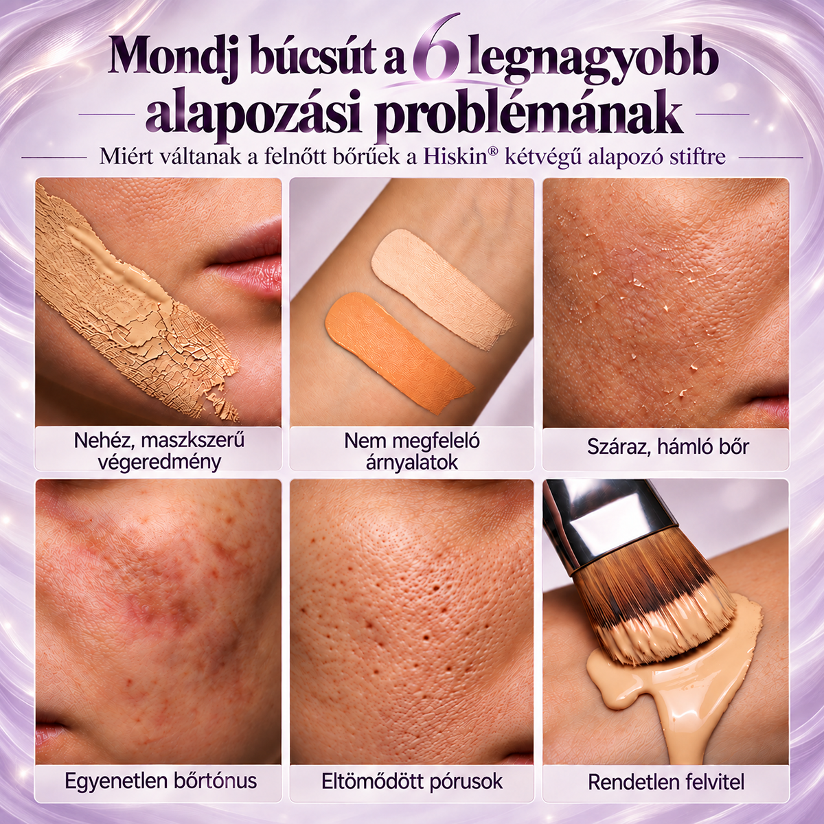 AZ UTOLSÓ 2 ÓRÁBAN · 80% KEDVEZMÉNY!  Hiskin® 2 az 1-ben színváltó alapozó stift | Elfedi az öregségi foltokat, halványítja a finom ráncok láthatóságát és hidratálja a bőrt – beépített ecsettel a fiatalos, ragyogó arcbőrért!🔥