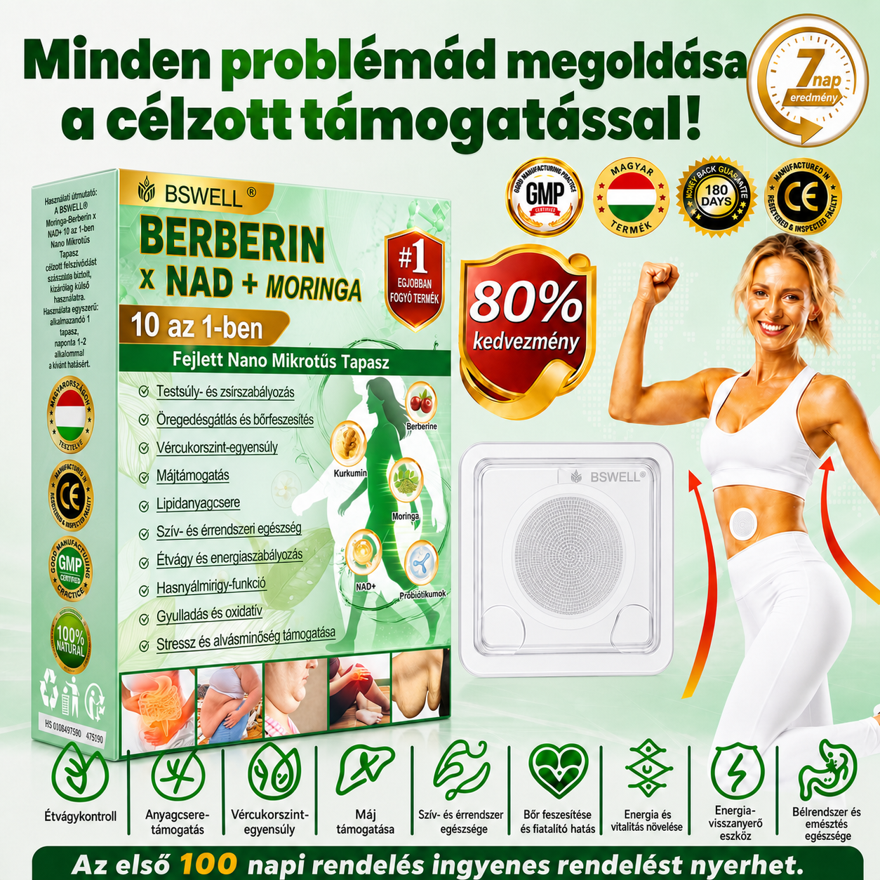 👩‍⚕️BSWELL® Nano mikrotűs karcsúsító tapasz (Naponta egyszer már 28 napon belül látható változások láthatók) Alkalmas: elhízás kezelésére, szív- és érrendszeri egészségre, cukorbetegség kezelésére, alvási apnoéra és bélrendszeri problémákr🍀🍀🍀